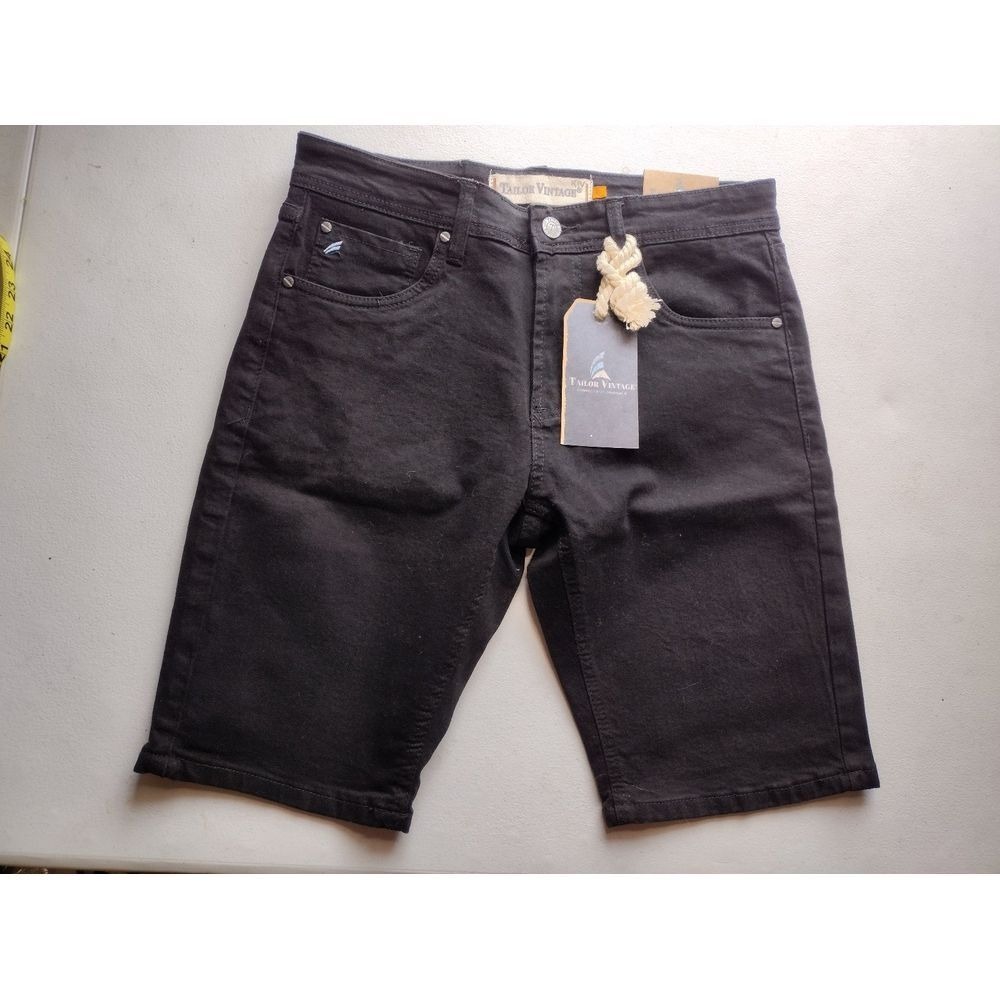 Tailor Vintage Connecticut Originals Black Denim Stretch Slim Fit Shorts 30‎
